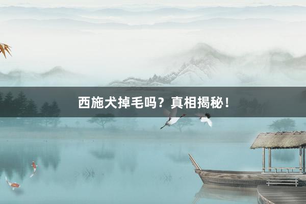 西施犬掉毛吗？真相揭秘！